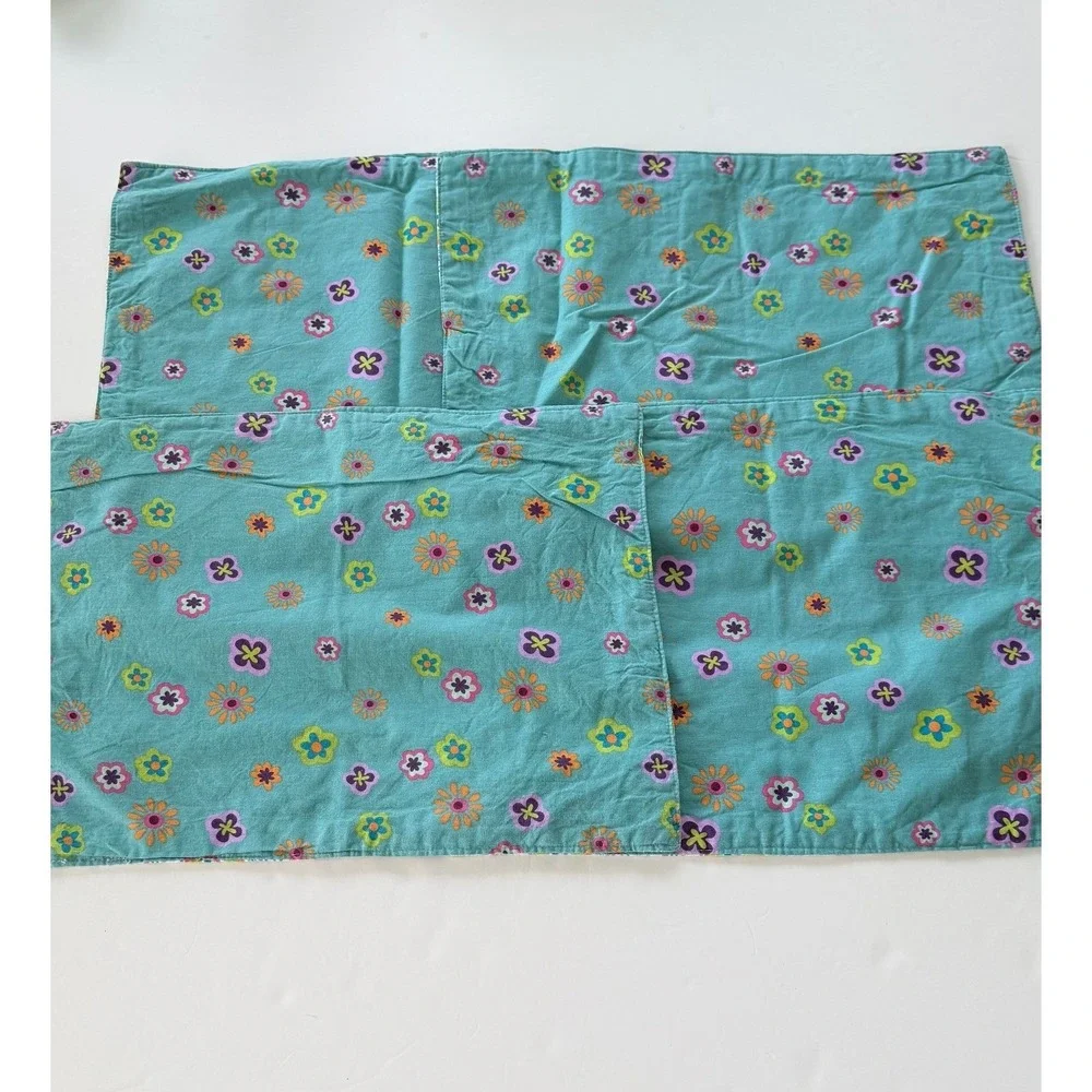 Floral Patchwork Table Runner 4 Placemats Set Teal Green Boho 5pc Decor